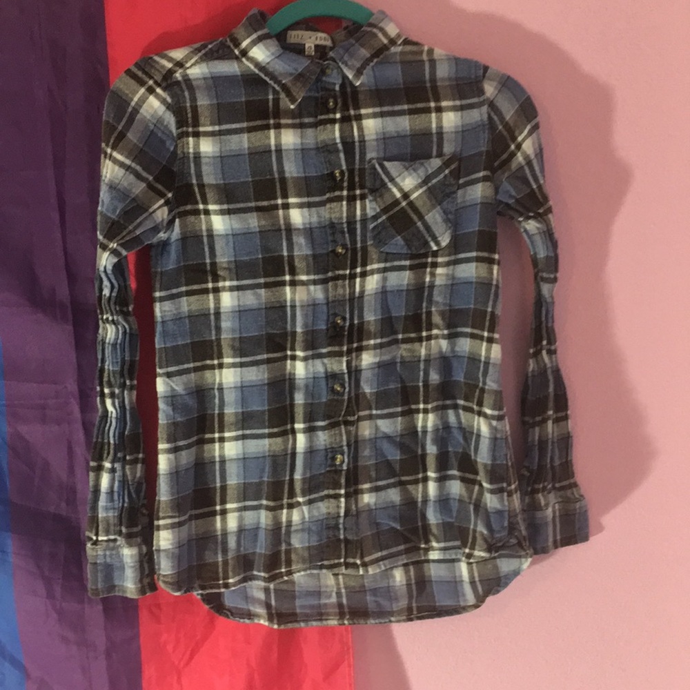 Plaid button up XS